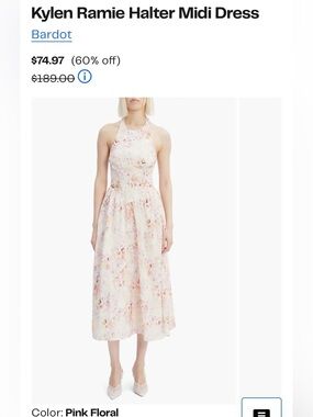 Bardot Kylen Floral Print Halter Neck Midi Dress
